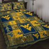 NCAA West Virginia Mountaineers Gold Blue Bedding Set V4