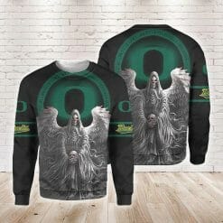 NCAA Oregon Ducks Black Green Skull Sweatshirt