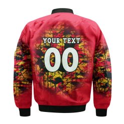 Alternative view of NCAA Iowa State Cyclones Custom Text Number Cardinal Orange Bomber Jacket