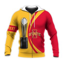 NCAA Iowa State Cyclones Custom Text Champions Zip Up Hoodie