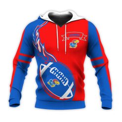 NCAA Kansas Jayhawks Blue Red Pullover Hoodie