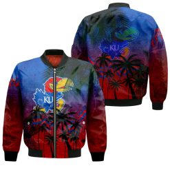 NCAA Kansas Jayhawks Coconut Tree Tropical Bomber Jacket