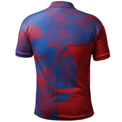 Alternative view of NCAA Kansas Jayhawks Blue Red Polo Shirt V2