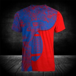 Alternative view of NCAA Kansas Jayhawks Blue Red T-Shirt V2