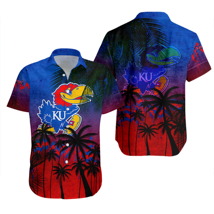 NCAA Kansas Jayhawks Coconut Tree Tropical Hawaiian Shirt