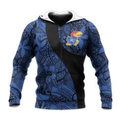 NCAA Kansas Jayhawks Blue Black Zip Up Hoodie