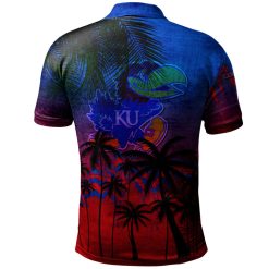 Alternative view of NCAA Kansas Jayhawks Coconut Tree Tropical Polo Shirt