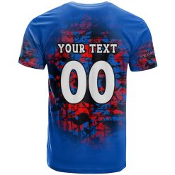 Alternative view of NCAA Kansas Jayhawks Custom Text Number Blue Red T-Shirt V2