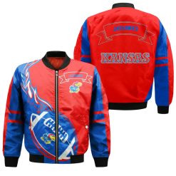 NCAA Kansas Jayhawks Blue Red Bomber Jacket