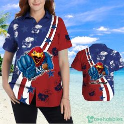 Alternative view of NCAA Kansas Jayhawks Custom Name Mascot Hawaiian Shirt