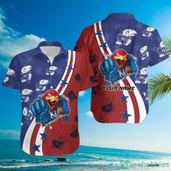 NCAA Kansas Jayhawks Custom Name Mascot Hawaiian Shirt