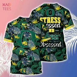 NCAA Oregon Ducks Green Yellow Leaves T-Shirt