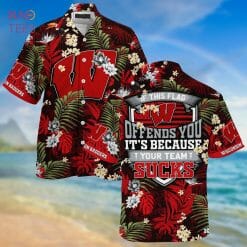 NCAA Wisconsin Badgers Custom Name Big Logo Hawaiian Shirt