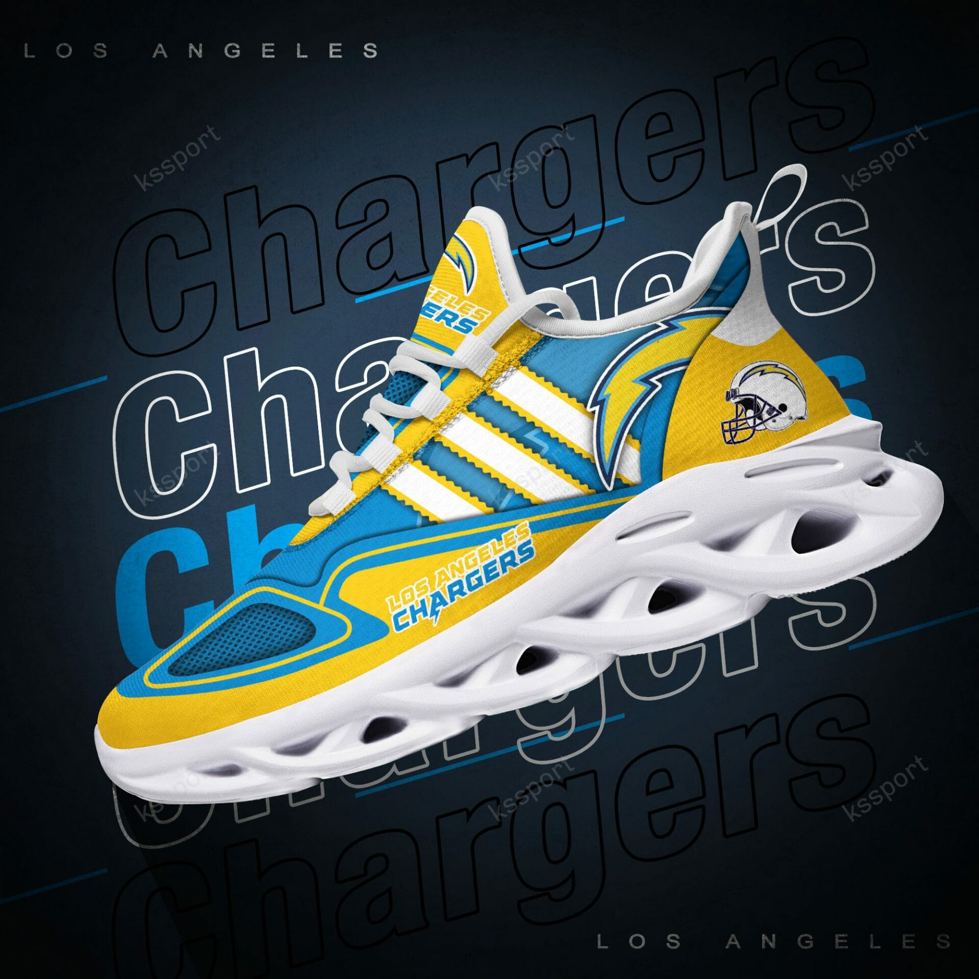 NFL Los Angeles Chargers Gold Powder Blue Max Soul Shoes NFL Los Angeles Chargers Gold Powder Blue Max Soul Shoes