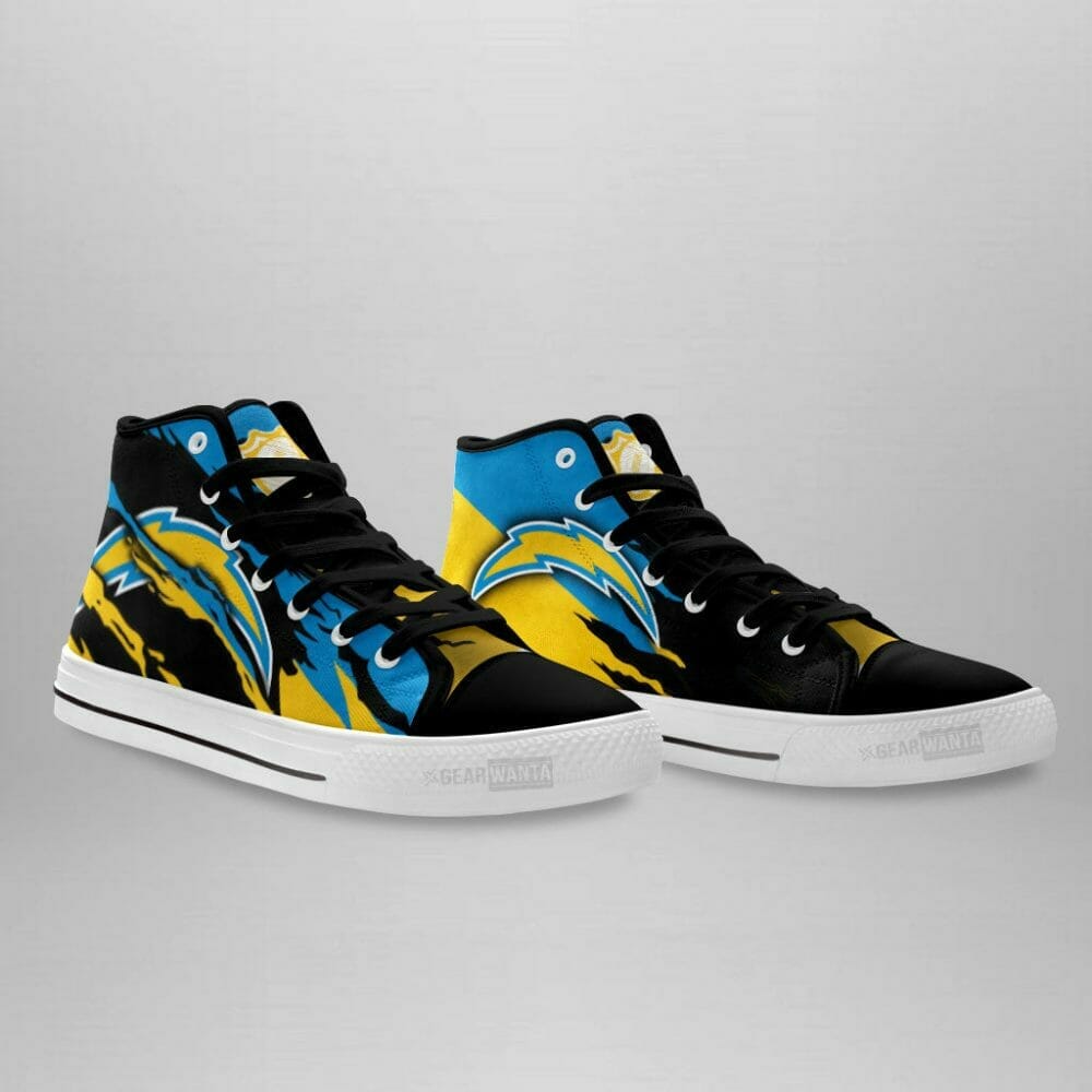 NFL Los Angeles Chargers Blue Gold High Top Shoes NFL Los Angeles Chargers Blue Gold High Top Shoes