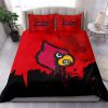 NCAA Louisville Cardinals Red Black Bedding Set V2