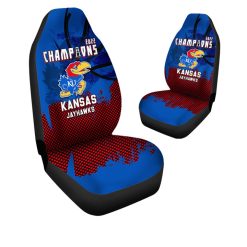 Alternative view of NCAA Kansas Jayhawks Blue Red Champions 2022 Car Seat Covers