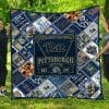 NCAA Pittsburgh Panthers Navy Blue Est 1787 Quilt Blanket