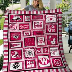 NCAA Wisconsin Badgers Fleece Blanket V5