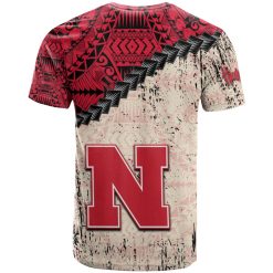 Alternative view of NCAA Nebraska Cornhuskers Red Cream Polynesian T-Shirt