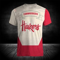 Alternative view of NCAA Nebraska Cornhuskers Red Cream T-Shirt V6