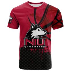 NCAA Northern Illinois Huskies Custom Text Number Red Black T-Shirt V4