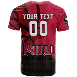 Alternative view of NCAA Northern Illinois Huskies Custom Text Number Red Black T-Shirt V4