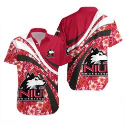 Alternative view of NCAA Northern Illinois Huskies Special Red Hawaiian Shirt