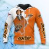 NCAA Oklahoma State Cowboys Skull Orange Zip Up Hoodie