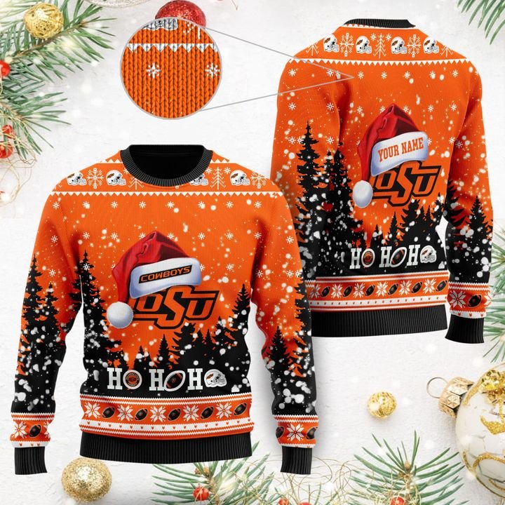 NCAA Oklahoma State Cowboys Custom Name Ugly Christmas Sweater NCAA Oklahoma State Cowboys Custom Name Ugly Christmas Sweater