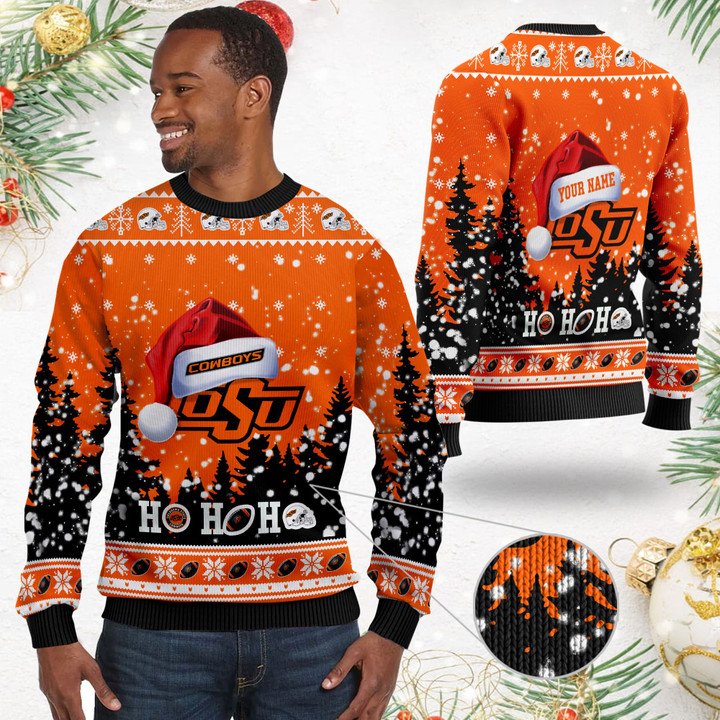NCAA Oklahoma State Cowboys Custom Name Ugly Christmas Sweater NCAA Oklahoma State Cowboys Custom Name Ugly Christmas Sweater