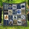 NCAA Pittsburgh Panthers Blue White Quilt Blanket