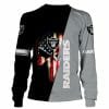 NFL Las Vegas Raiders Punisher Skull Silver Black Sweatshirt