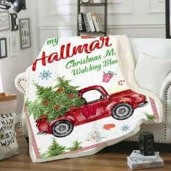 NCAA Wisconsin Badgers Hallmark Christmas Truck Fleece Blanket