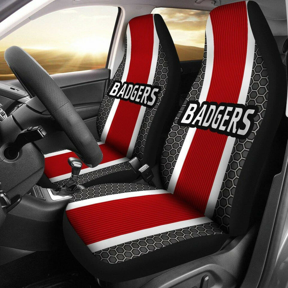 NCAA Wisconsin Badgers Red Black Car Seat Covers