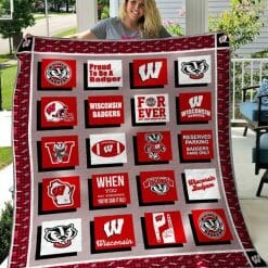 NCAA Wisconsin Badgers Fleece Blanket V4