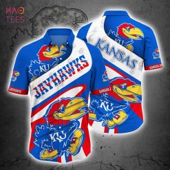 NCAA Kansas Jayhawks Blue White Hawaiian Shirt V2