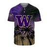 NCAA Washington Huskies Coconut Tree Tropical Baseball Jersey