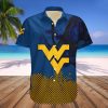 NCAA West Virginia Mountaineers Custom Text Number Blue Gold Hawaiian Shirt