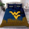 NCAA West Virginia Mountaineers Gold Blue Bedding Set V3