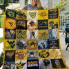 NCAA West Virginia Mountaineers Gold Black Quilt Blanket