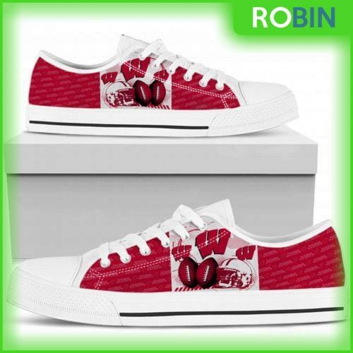 NCAA Wisconsin Badgers Helmet Low Top Shoes
