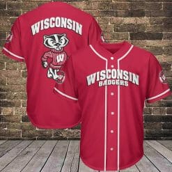 NCAA Wisconsin Badgers Red Baseball Jersey