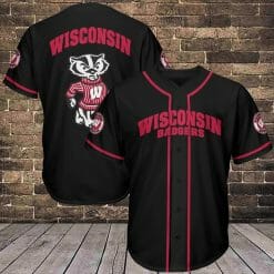 NCAA Wisconsin Badgers Black Baseball Jersey