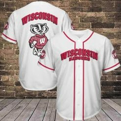 NCAA Wisconsin Badgers White Baseball Jersey