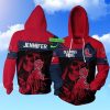 NCAA Ole Miss Rebels Custom Name Red Blue Skull Pullover Hoodie