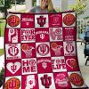 NCAA Indiana Hoosiers Crimson White Quilt Blanket V3