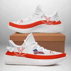NCAA Virginia Cavaliers White Orange Yeezy Boost Sneakers