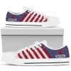 NCAA Indiana Hoosiers Custom Name American Flag Low Top Shoes