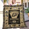 NCAA Purdue Boilermakers Custom Name Gold Black Est 1870 Quilt Blanket